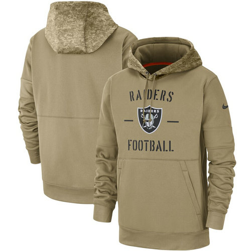 Men's Oakland Raiders 2019 Salute To Service Sideline Therma Pullover Hoodie