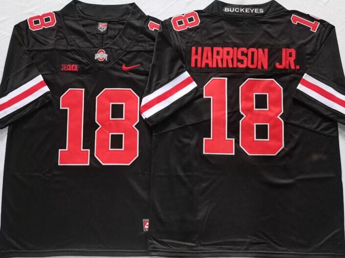 Men's Ohio State Buckeyes #18 Marvin Harrison JR Black 2023 F.U.S.E. Limited Stitched Jersey
