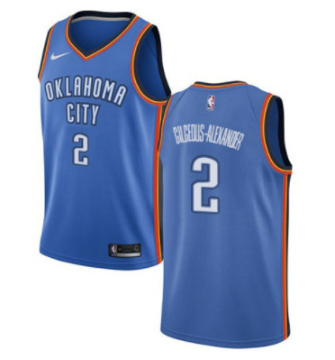 Men's Oklahoma City Thunder #2 Shai Gilgeous-Alexander Blue Stitched Basketball Jersey