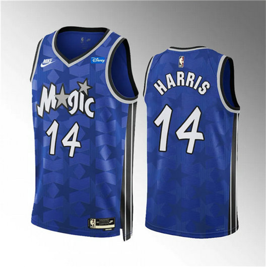 Men's Orlando Magic #14 Gary Harris Blue 2023 24 Classic Edition Stitched Basketball Jersey