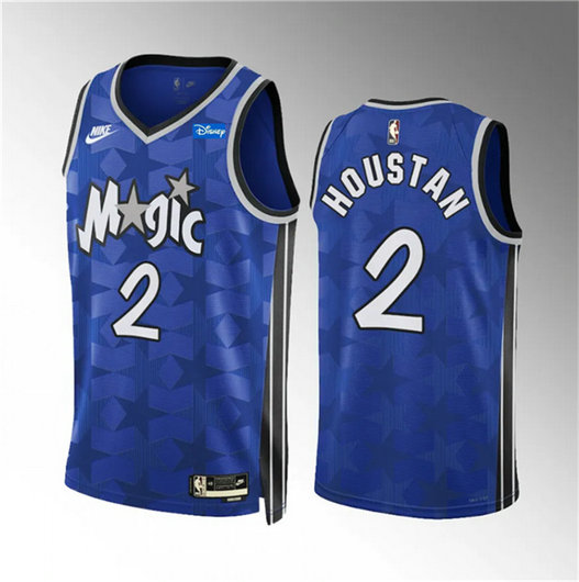 Men's Orlando Magic #2 Caleb Houstan Blue 2023 24 Classic Edition Stitched Basketball Jersey