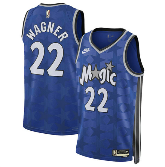 Men's Orlando Magic #22 Franz Wagner Blue 2023 24 Classic Edition Stitched Basketball Jersey