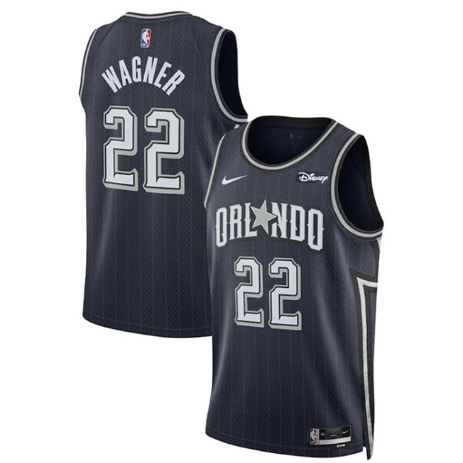 Men's Orlando Magic #22 Franz Wagner Navy 2023 24 City Edition Stitched Basketball Jersey