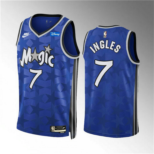 Men's Orlando Magic #7 Joe Ingles Blue 2023 24 Classic Edition Stitched Basketball Jersey