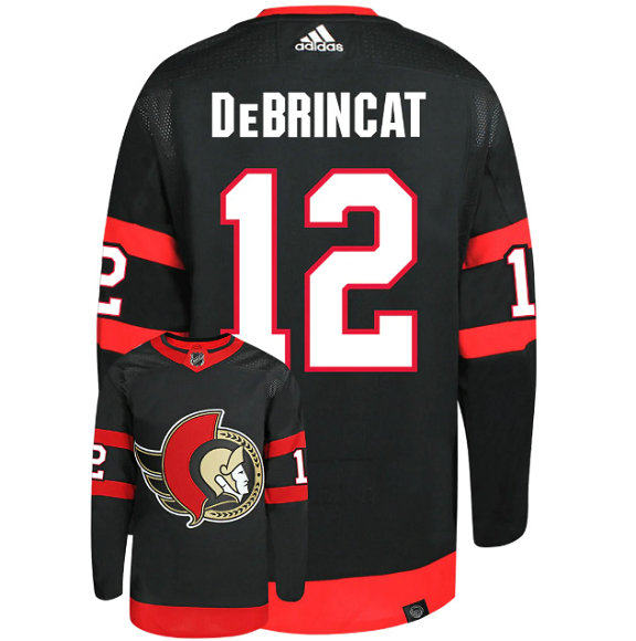 Men's Ottawa Senators #12 Alex DeBrincat 2021 Black Stitched Home Jersey