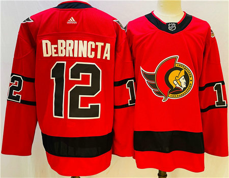 Men's Ottawa Senators #12 Alex DeBrincat 2021 Red Reverse Retro Stitched Jersey
