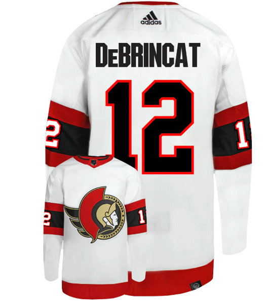 Men's Ottawa Senators #12 Alex DeBrincat White Stitched Home Jersey