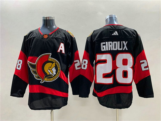 Men's Ottawa Senators #28 Claude Giroux Black Stitched Jersey