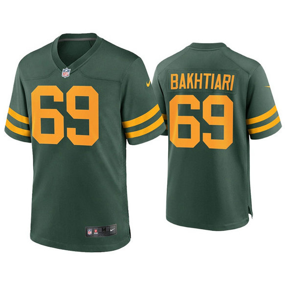 Men's Packers #69 David Bakhtiari Green Alternate Limited Jersey