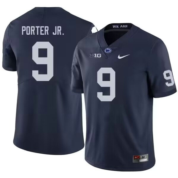 Men's Penn State Nittany Lions #9 Joey Porter Jr. Navy Stitched Jersey
