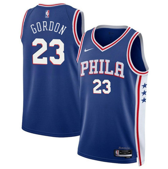 Men's Philadelphia 76ers #23 Eric Gordon Royal Icon Edition Stitched Jersey