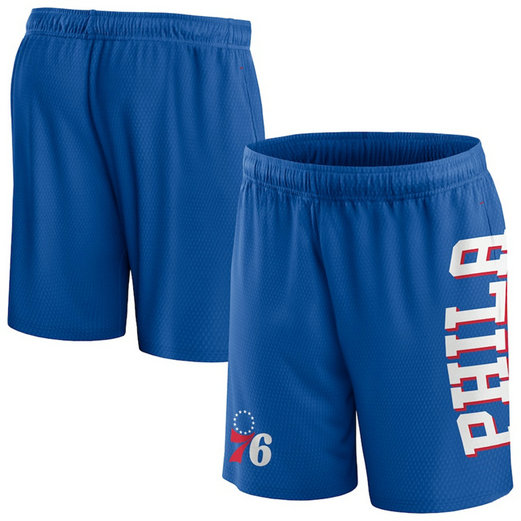Men's Philadelphia 76ers Blue Post Up Mesh Shorts