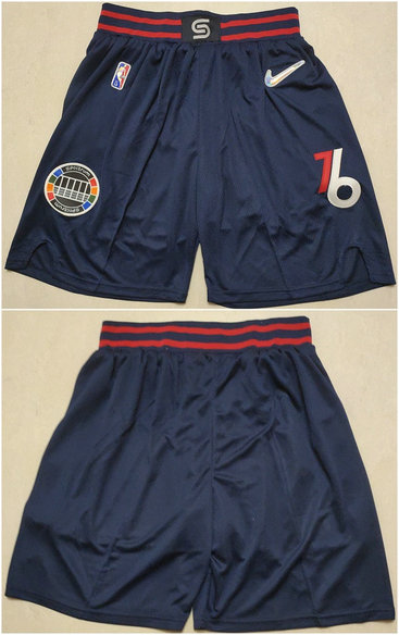 Men's Philadelphia 76ers Navy 75th Anniversary Shorts 