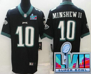 Men's Philadelphia Eagles #10 Gardner Minshew II Limited Black Super Bowl LVII Vapor Jersey
