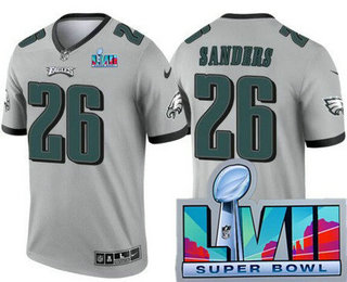 Men's Philadelphia Eagles #26 Miles Sanders Limited Gray Inverted Super Bowl LVII Vapor Jersey