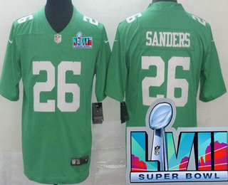 Men's Philadelphia Eagles #26 Miles Sanders Limited Green Rush Super Bowl LVII Vapor Jersey