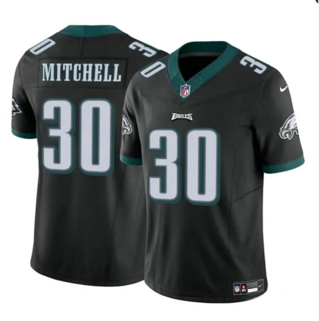 Men's Philadelphia Eagles #30 Quinyon Mitchell Black 2024 Draft F.U.S.E Vapor Untouchable Limited Stitched Football Jersey