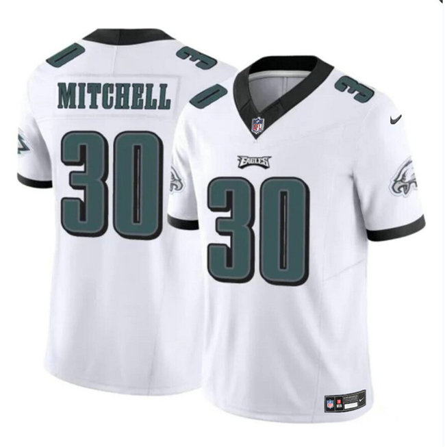Men's Philadelphia Eagles #30 Quinyon Mitchell White 2024 Draft F.U.S.E Vapor Untouchable Limited Stitched Football Jersey