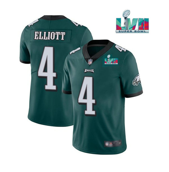 Men's Philadelphia Eagles #4 Jake Elliott Green Super Bowl LVII Patch Vapor Untouchable Limited Stitched