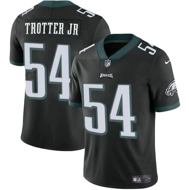 Men's Philadelphia Eagles #54 Jeremiah Trotter Jr Black 2024 Draft Vapor Untouchable Limited Stitched Football Jersey