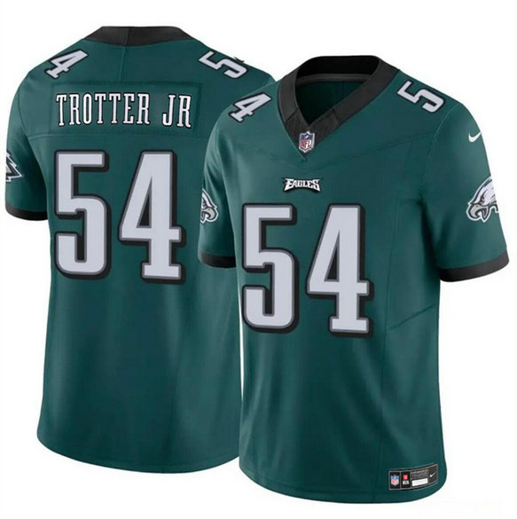 Men's Philadelphia Eagles #54 Jeremiah Trotter Jr Green 2024 Draft F.U.S.E Vapor Untouchable Limited Stitched Football Jersey