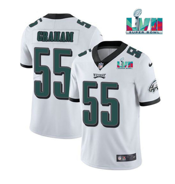 Men's Philadelphia Eagles #55 Brandon Graham White Super Bowl LVII Patch Vapor Untouchable Limited Stitched