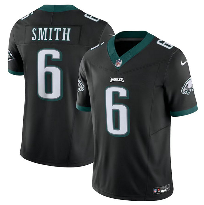 Men's Philadelphia Eagles #6 DeVonta Smith Black 2023 F.U.S.E. Vapor Untouchable Limited Stitched Football Jersey