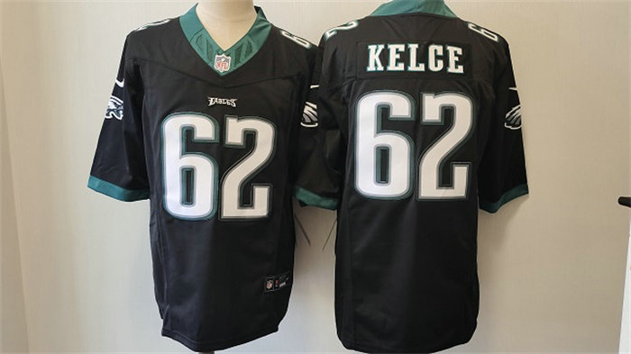 Men's Philadelphia Eagles #62 Jason Kelce Black 2023 F.U.S.E. Vapor Untouchable Limited Stitched Football Jersey