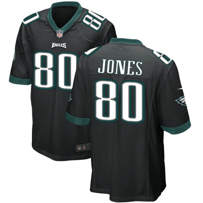 Men's Philadelphia Eagles #80 Julio Jones Black 2023 Stitched Game Jersey