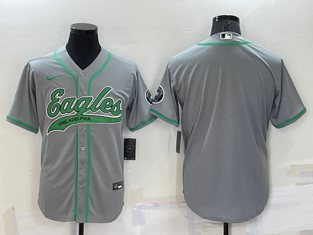 Men's Philadelphia Eagles Blank Grey Stitched MLB Cool Base Nike Baseball Jersey