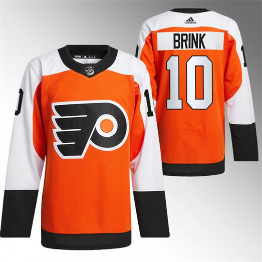 Men's Philadelphia Flyers #10 Bobby Brink 2023 24 Orange Stitched Jersey