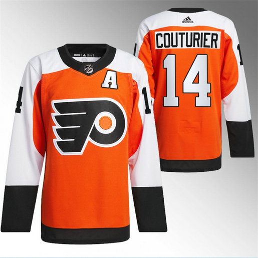 Men's Philadelphia Flyers #14 Sean Couturier 2023 24 Orange Stitched Jersey