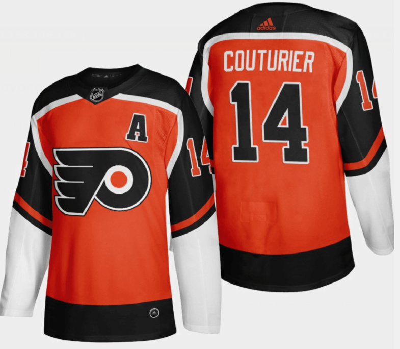 Men's Philadelphia Flyers #14 Sean Couturier Orange Stitched NHL Jersey