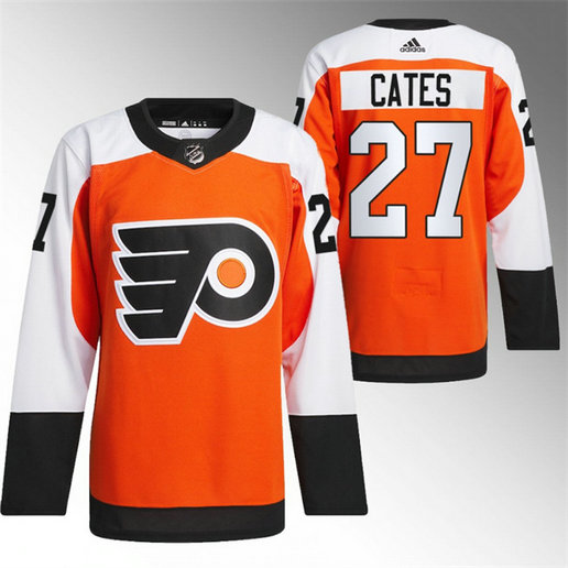 Men's Philadelphia Flyers #27 Noah Cates 2023 24 Orange Stitched Jersey