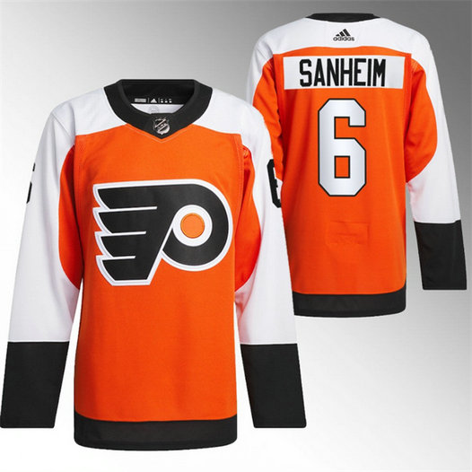 Men's Philadelphia Flyers #6 Travis Sanheim 2023 24 Orange Stitched Jersey