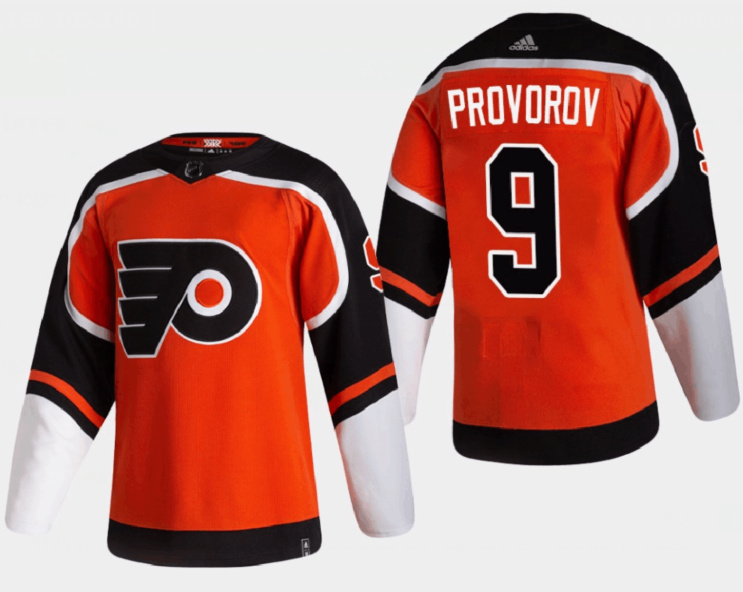 Men's Philadelphia Flyers #9 Ivan Provorov Orange Reverse Retro Stitched NHL Jersey