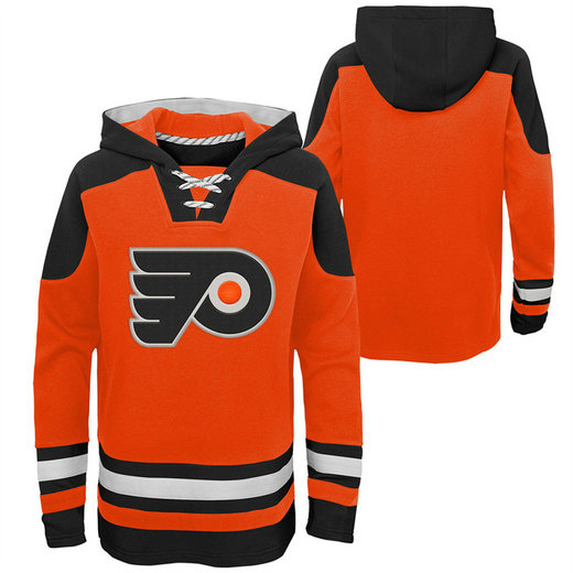 Men's Philadelphia Flyers Blank Orange Ageless Must-Have Lace-Up Pullover Hoodie