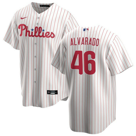 Men's Philadelphia Phillies #46 José Alvarado White Cool Base Stitched Baseball Jersey