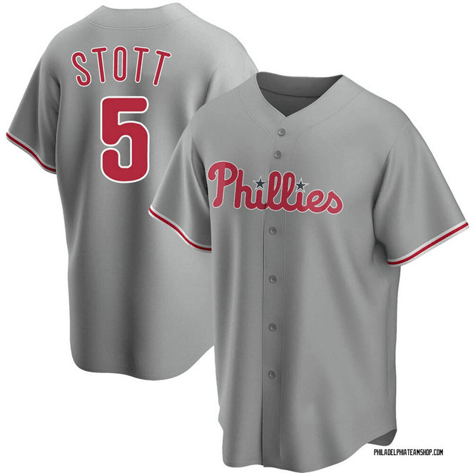 Men's Philadelphia Phillies #5 Bryson Stott Grey Cool Base Stitched Jersey