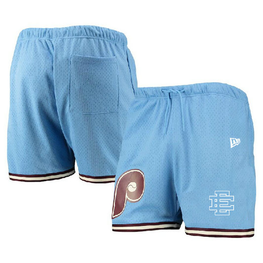 Men's Philadelphia Phillies Blue Mesh Shorts 001
