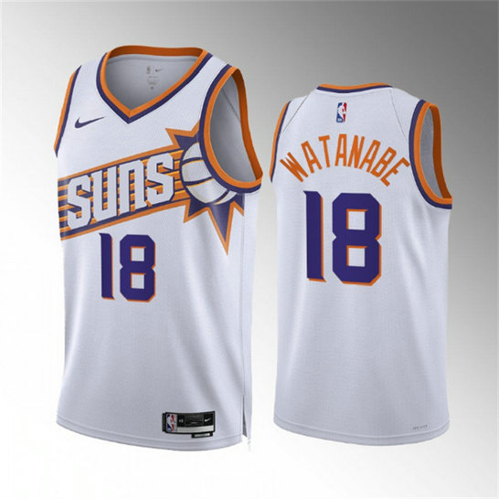 Men's Phoenix Suns #18 Yuta Watanabe White Association Edition Stitched Basketball Jersey