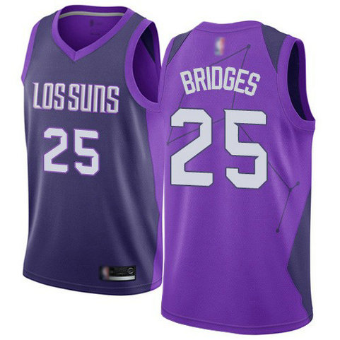 Men's Phoenix Suns #25 Mikal Bridges Purple Swingman Jersey Basketball