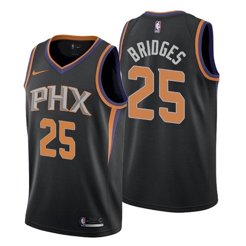 Men's Phoenix Suns #25 Mikal Bridges Statement Black Jersey