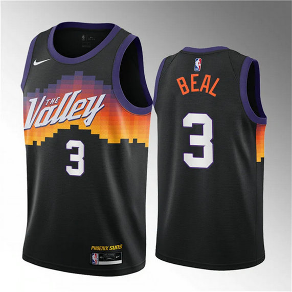 Men's Phoenix Suns #3 Bradley Beal Balck 2021 22 City Edition Stitched Basketball Jersey