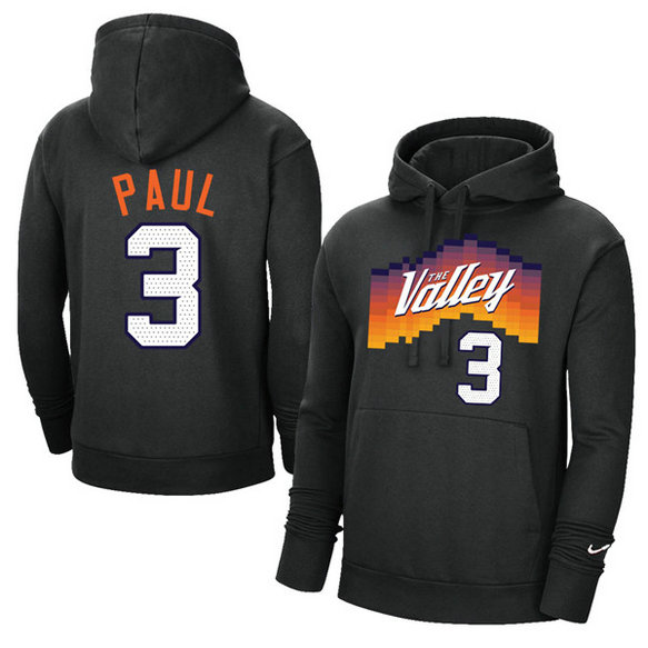 Men's Phoenix Suns #3 Chris Paul 2021 Black Pullover Hoodie