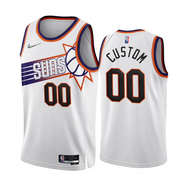 Men's Phoenix Suns Active Player Custom 2022 23 White 75th Anniversary Association Edition Stitched Jersey