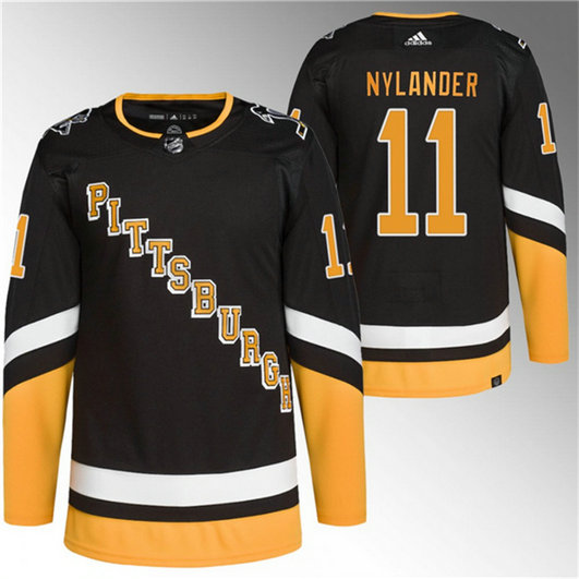 Men's Pittsburgh Penguins #11 Alex Nylander Black Stitched Jerseys