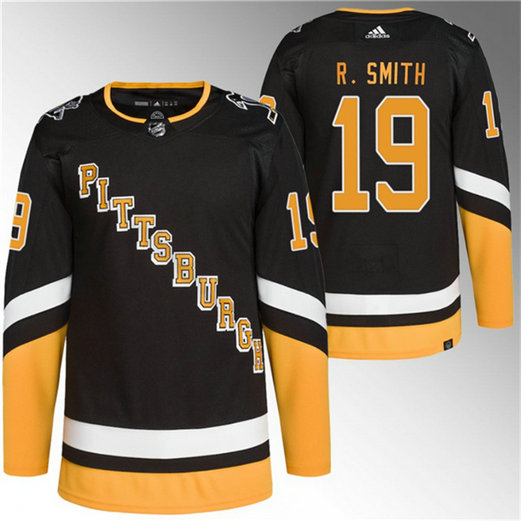 Men's Pittsburgh Penguins #19 Reilly Smith Black Stitched Jerseys