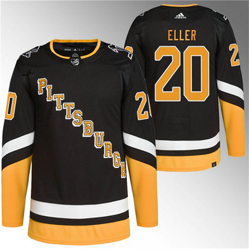 Men's Pittsburgh Penguins #20 Lars Eller Black Stitched Jerseys