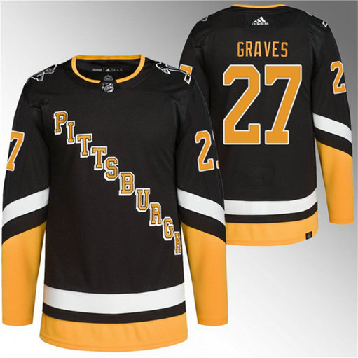 Men's Pittsburgh Penguins #27 Ryan Graves Black 2021 22 Alternate Primegreen Stitched Jerseys